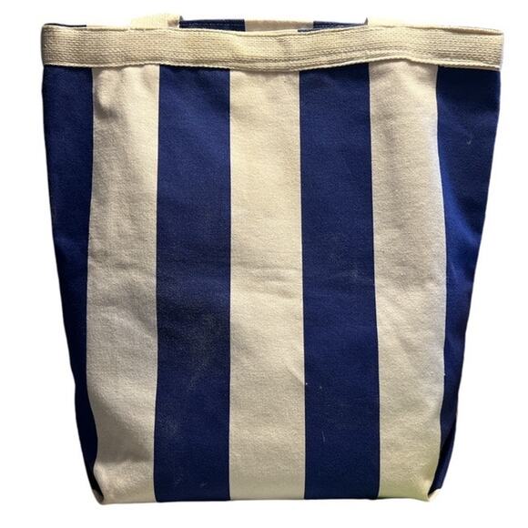 Vintage Poco Loco Club Cancun Mexico Canvas Zippered Tote Bag Blue White Parrot - Picture 6 of 13